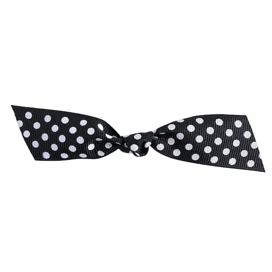 JAM Paper 7/8" Grosgrain Dots Twist Tie Flair Bows